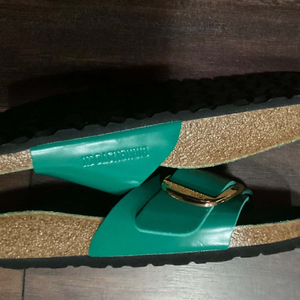 BIRKENSTOCK MADRID BIG BUCKLE SANDALS HIGH SHINE DIGITAL GREEN 38 EU, 7 US Women - Picture 6 of 6